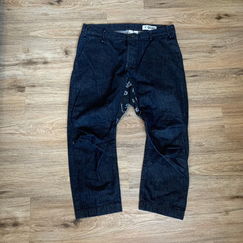 Rogan Fully Bent Denim Jeans Mens 36 Dark Indigo Un-Straight Leg USA Made